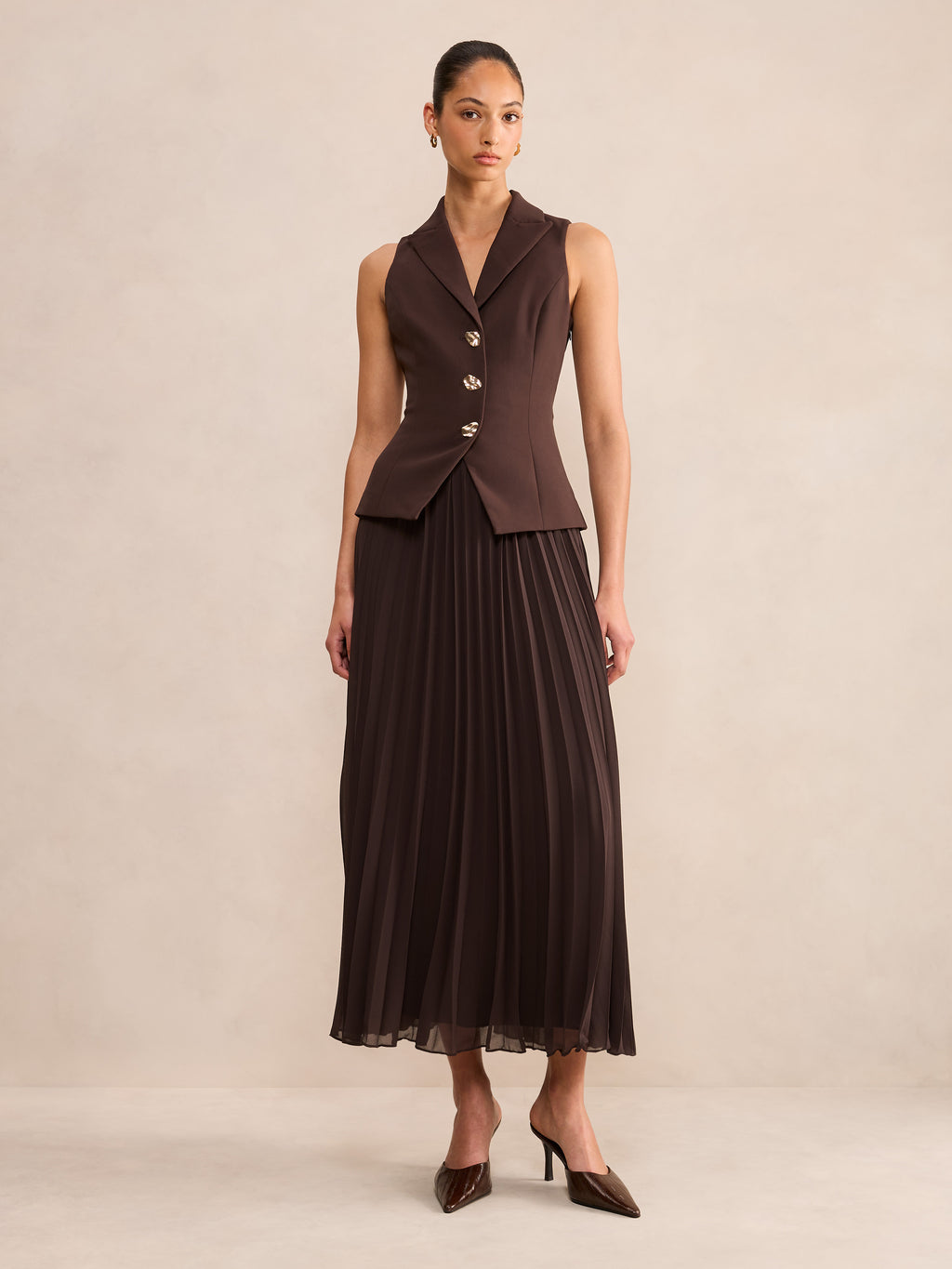 Lola Pleated Vest Maxi