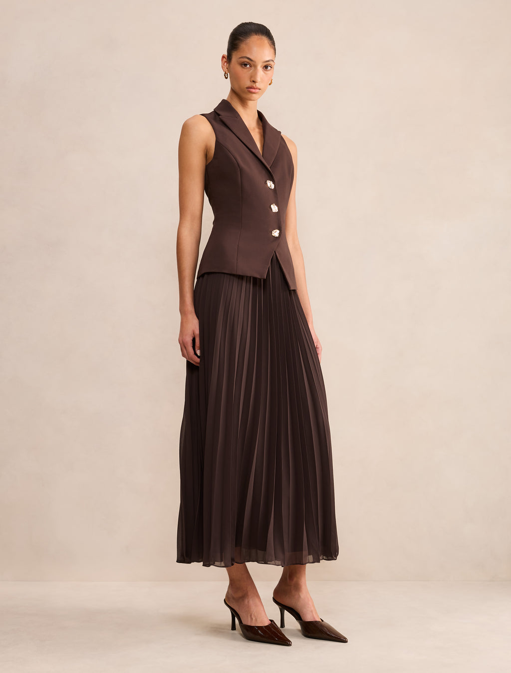 Lola Pleated Vest Maxi