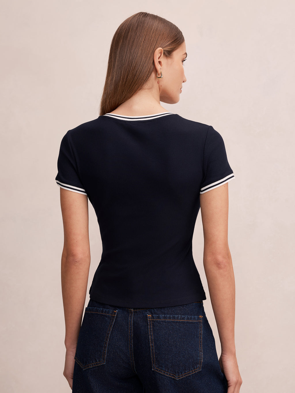 Rosie Tipped Trim Short Sleeve Tee