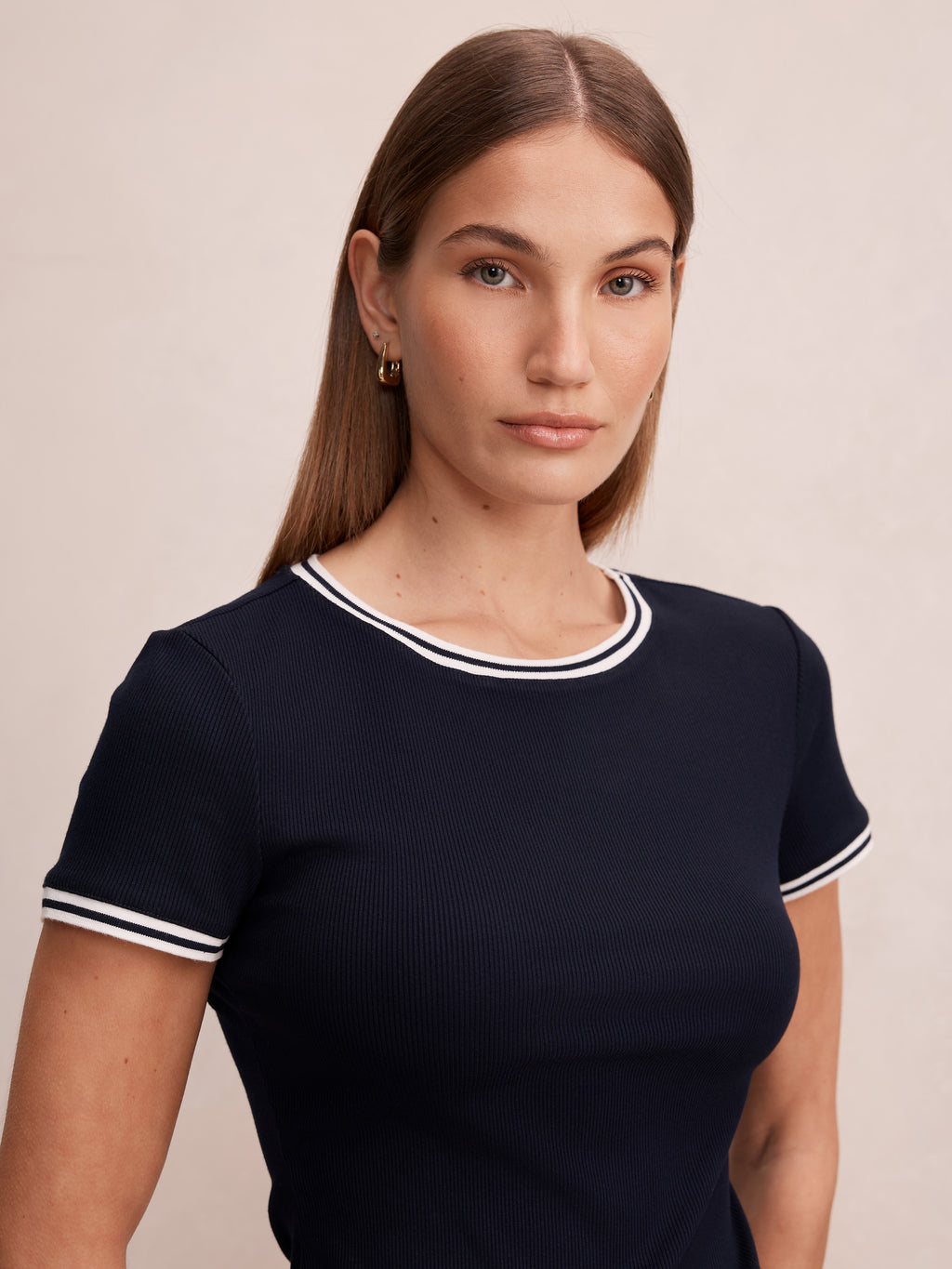 Rosie Tipped Trim Short Sleeve Tee