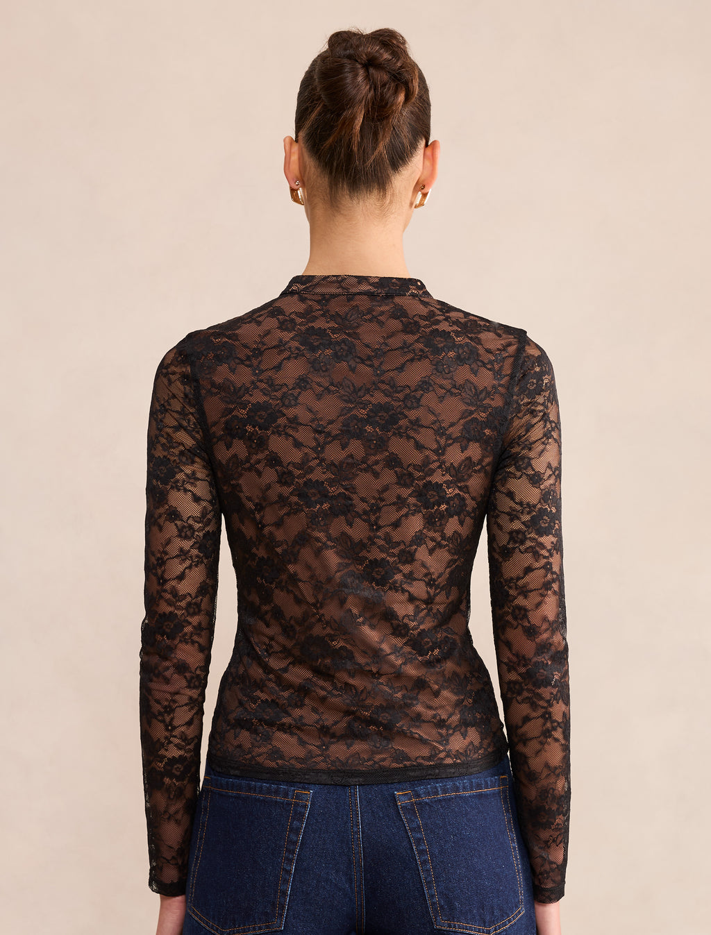Ava Lace Keyhole Long Sleeve