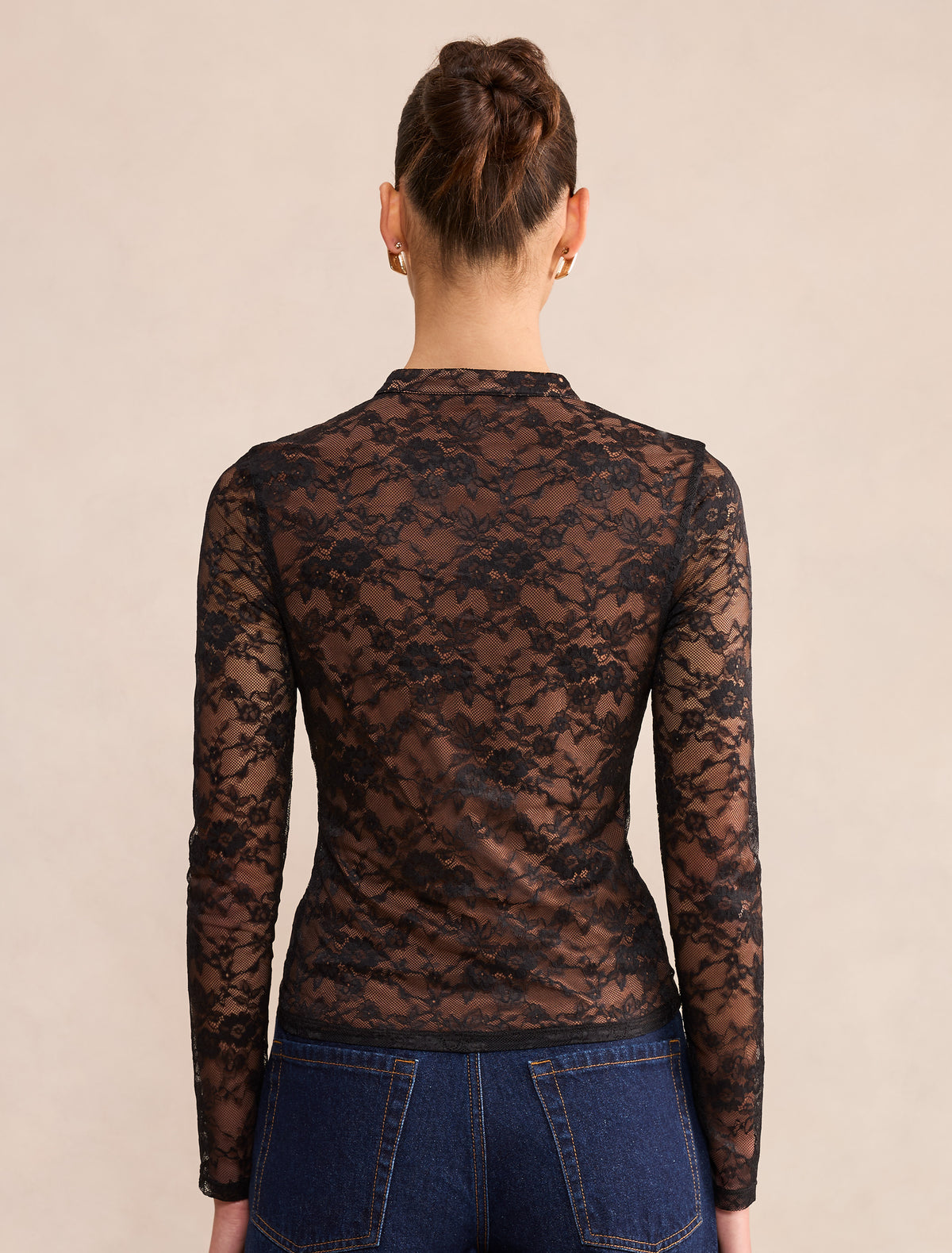 Ava Lace Keyhole Long Sleeve