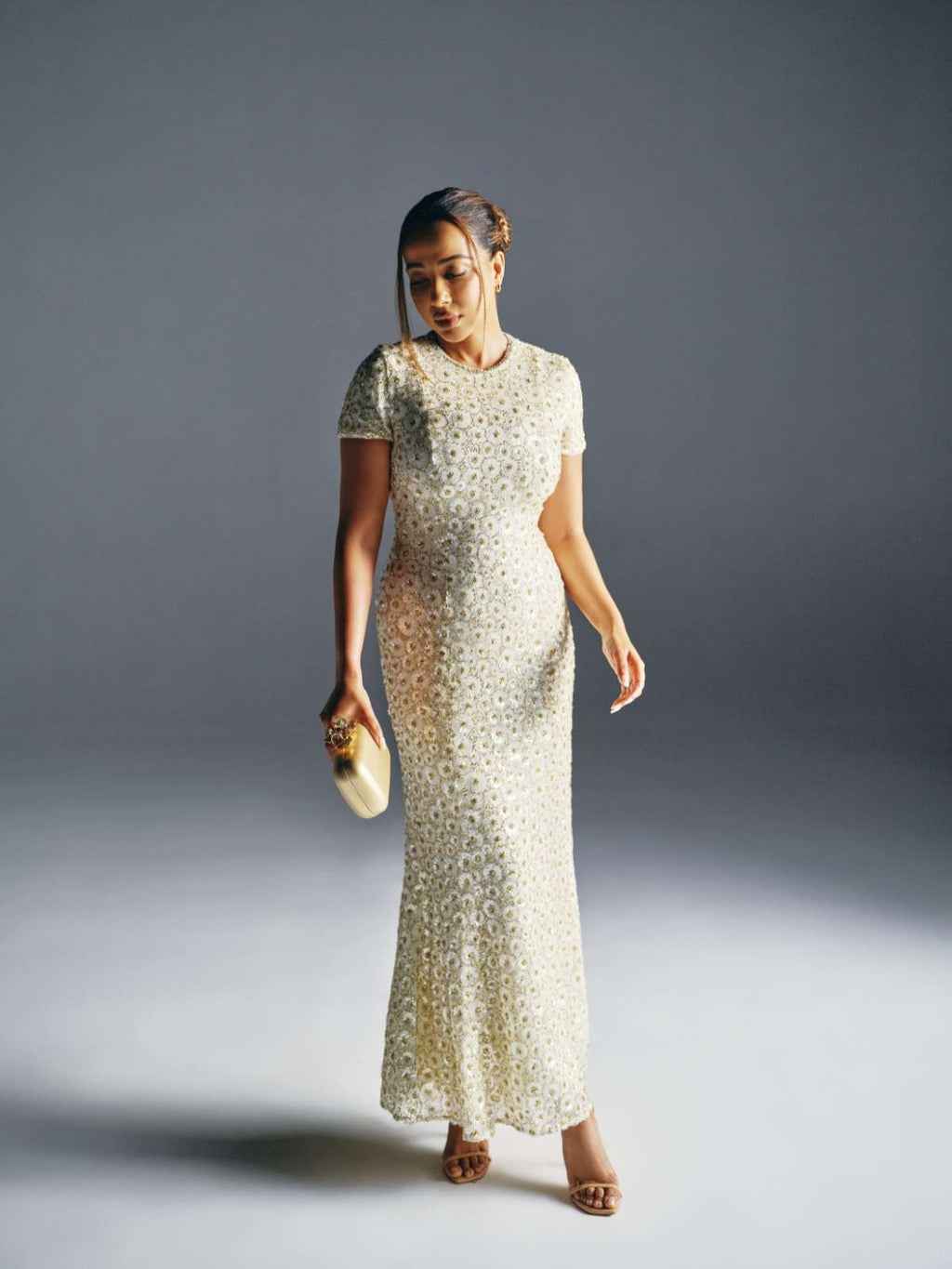 Ines Beaded Sequin Gown