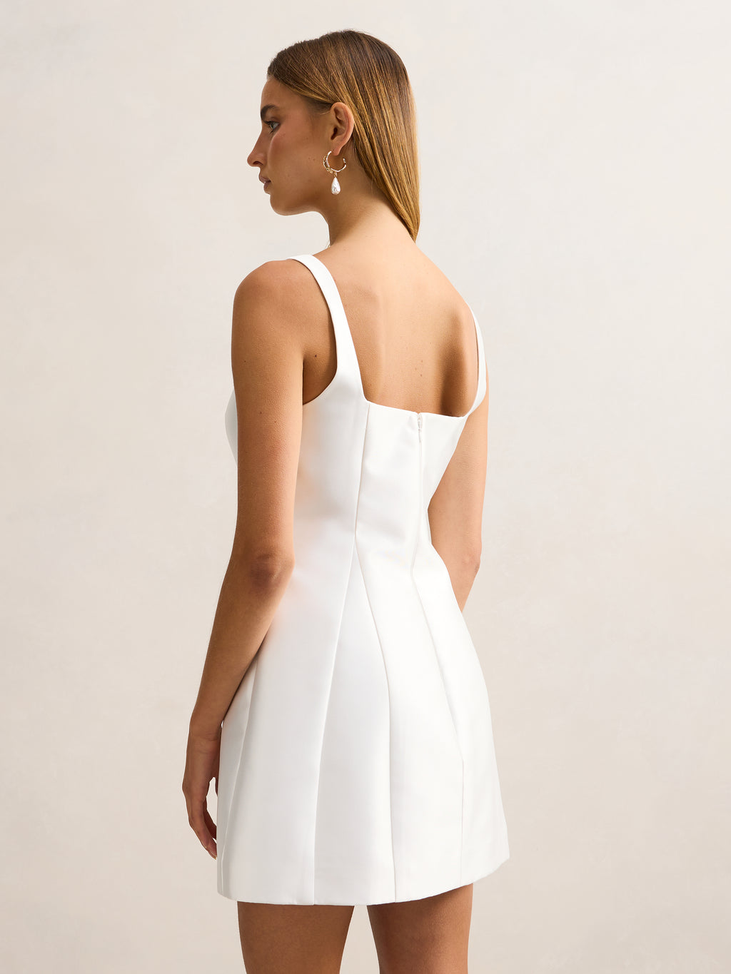 Kaitlyn Structured Satin Mini Dress