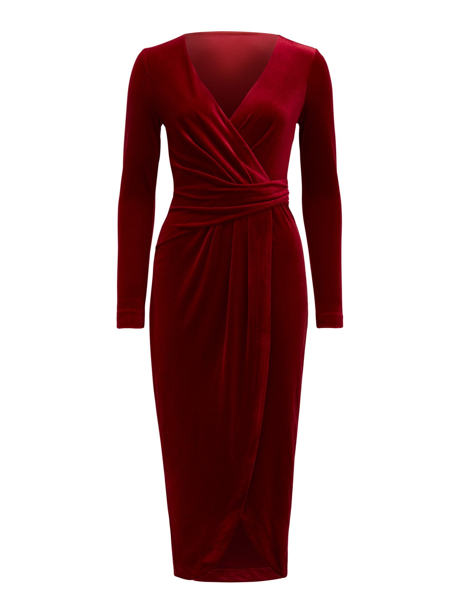 Antionette Wrap Velvet Midi Dress