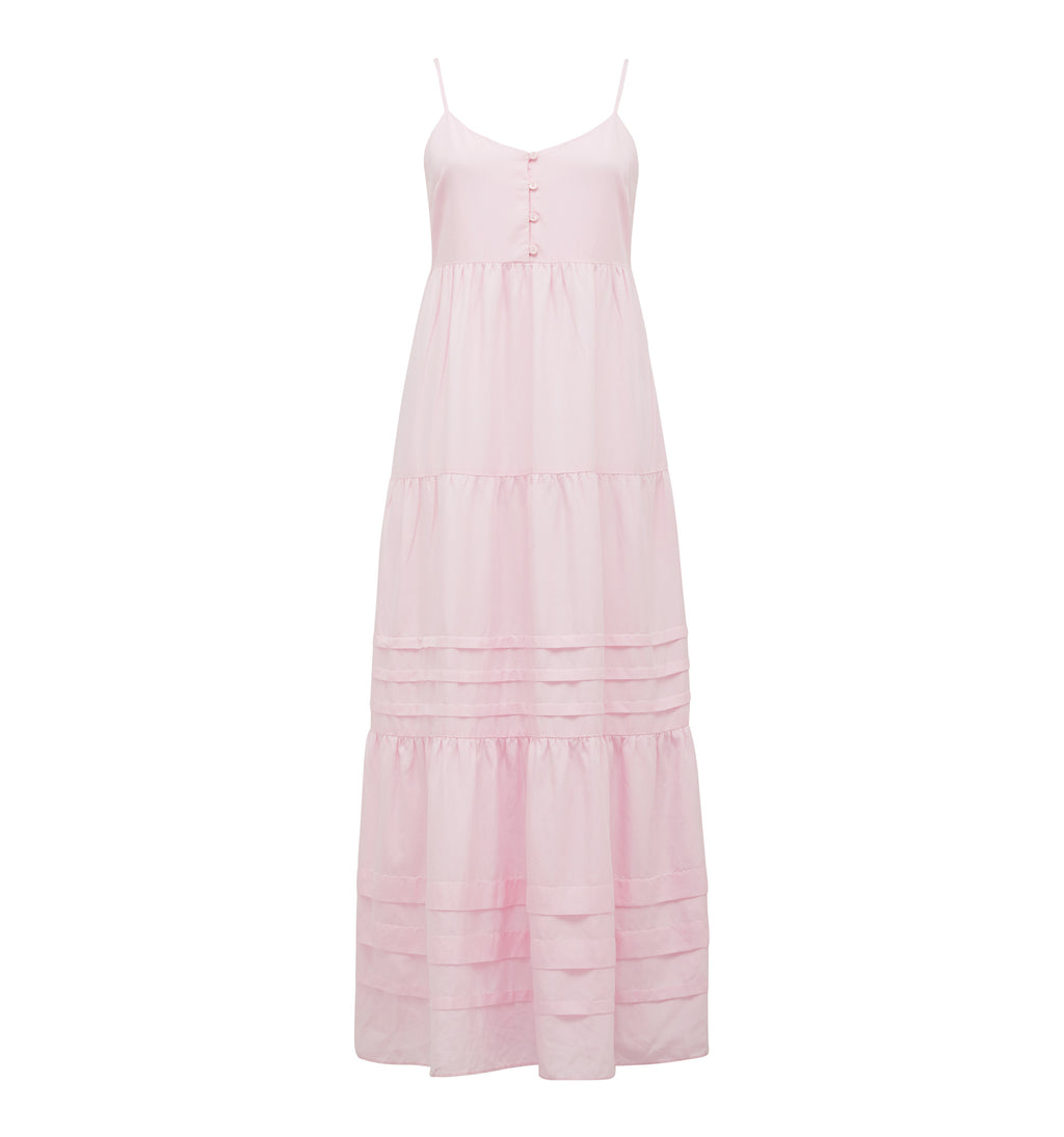 Savannah Pintuck Tiered Midi Dress