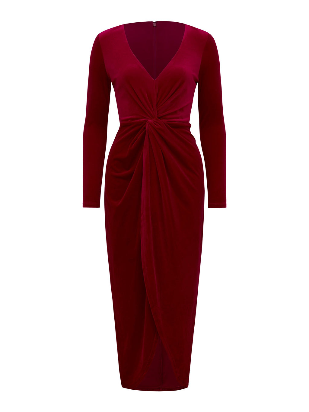 Sofia Velvet Twist Front Midi Dress