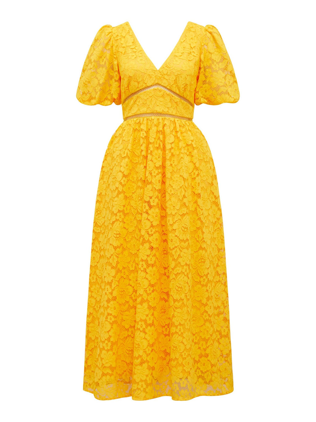 Ivanka Lace V Neck Midi Dress