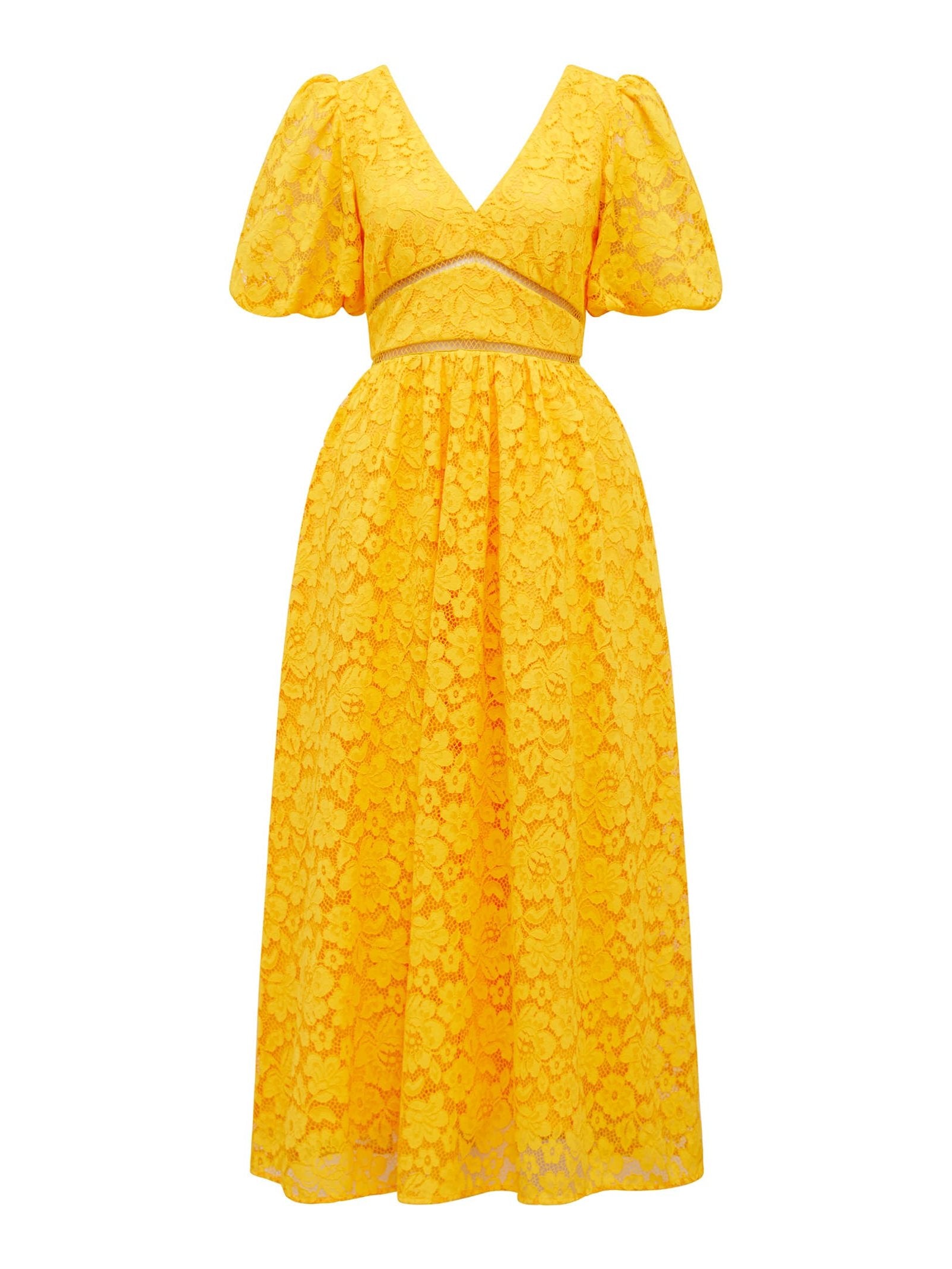 Ivanka Lace V Neck Midi Dress