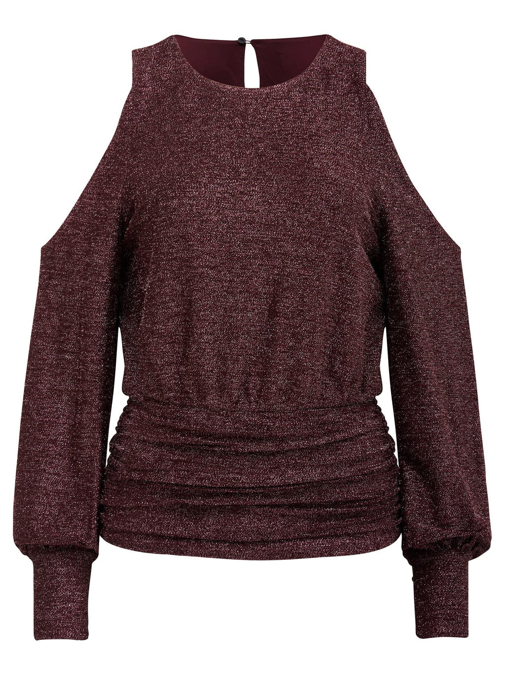 Annabelle Glitter Shoulder Cut Out Top