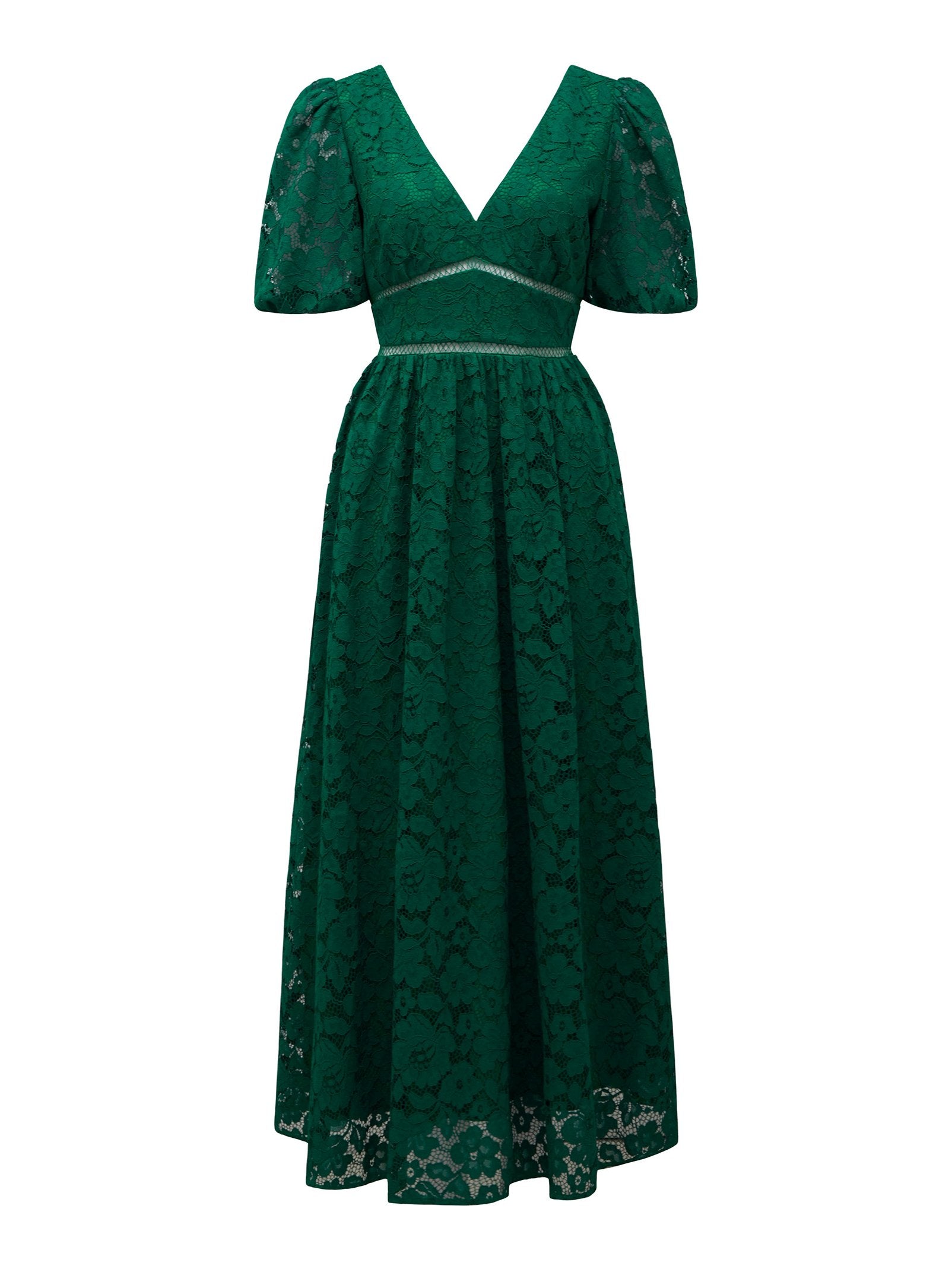 Ivanka Petite Lace V Neck Midi Dress