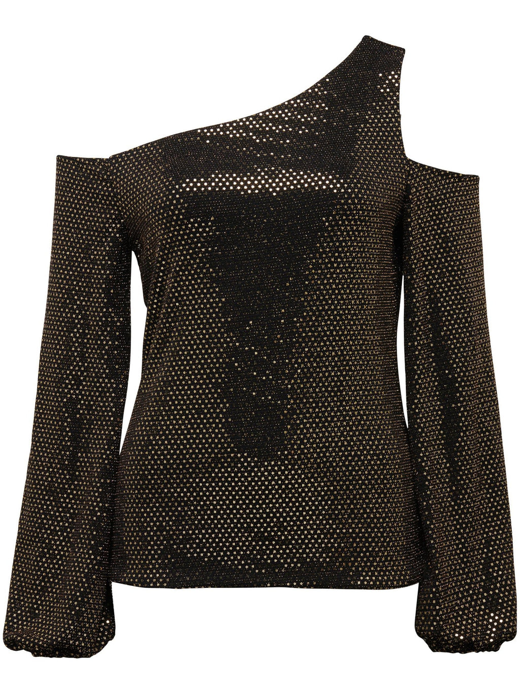 Maddy Metallic Tipped Shoulder Top