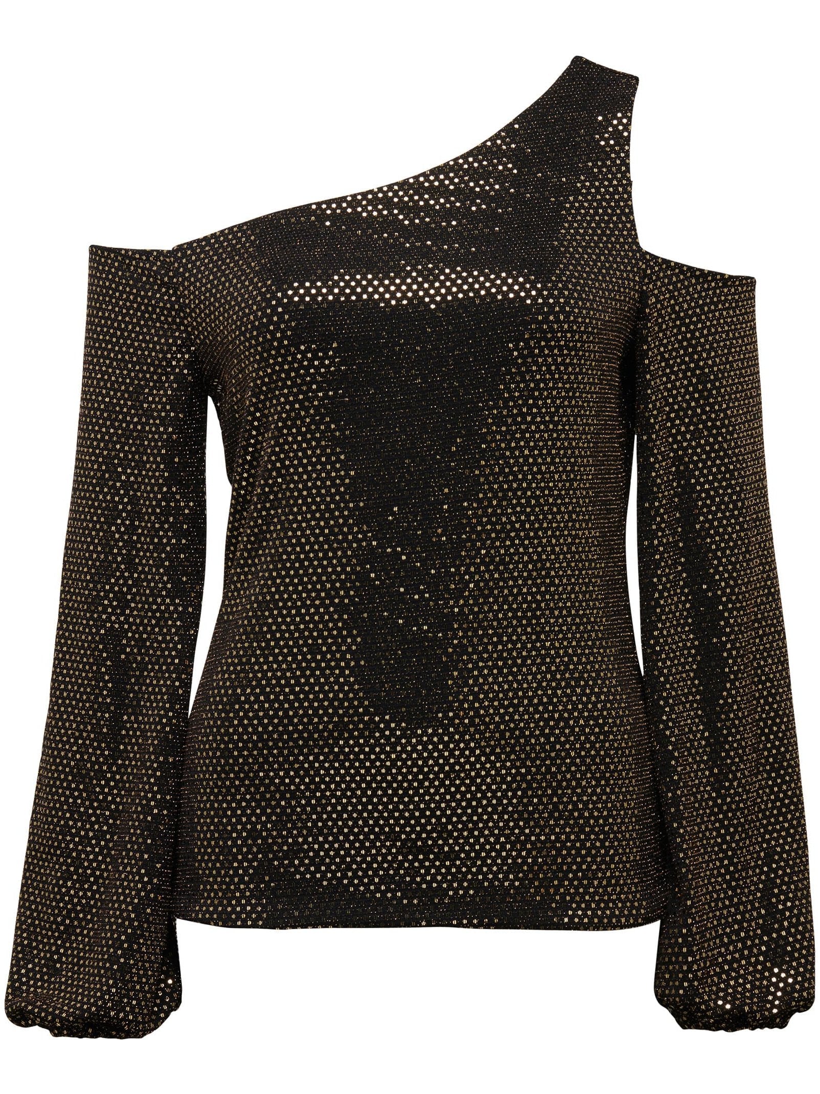 Maddy Metallic Tipped Shoulder Top