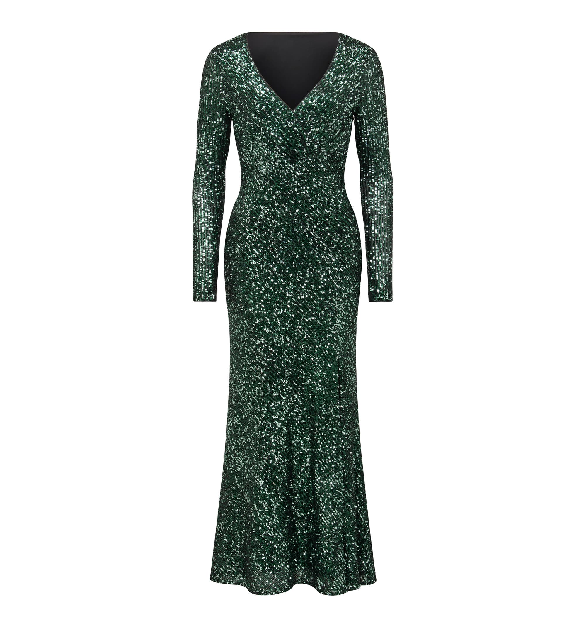 Laurie Sequin Long Sleeve Gown