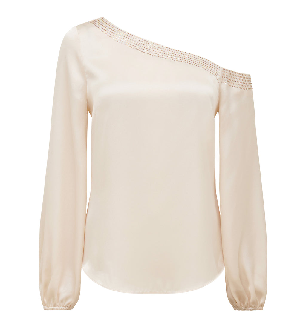 Anya Asymmetric Embellished Top