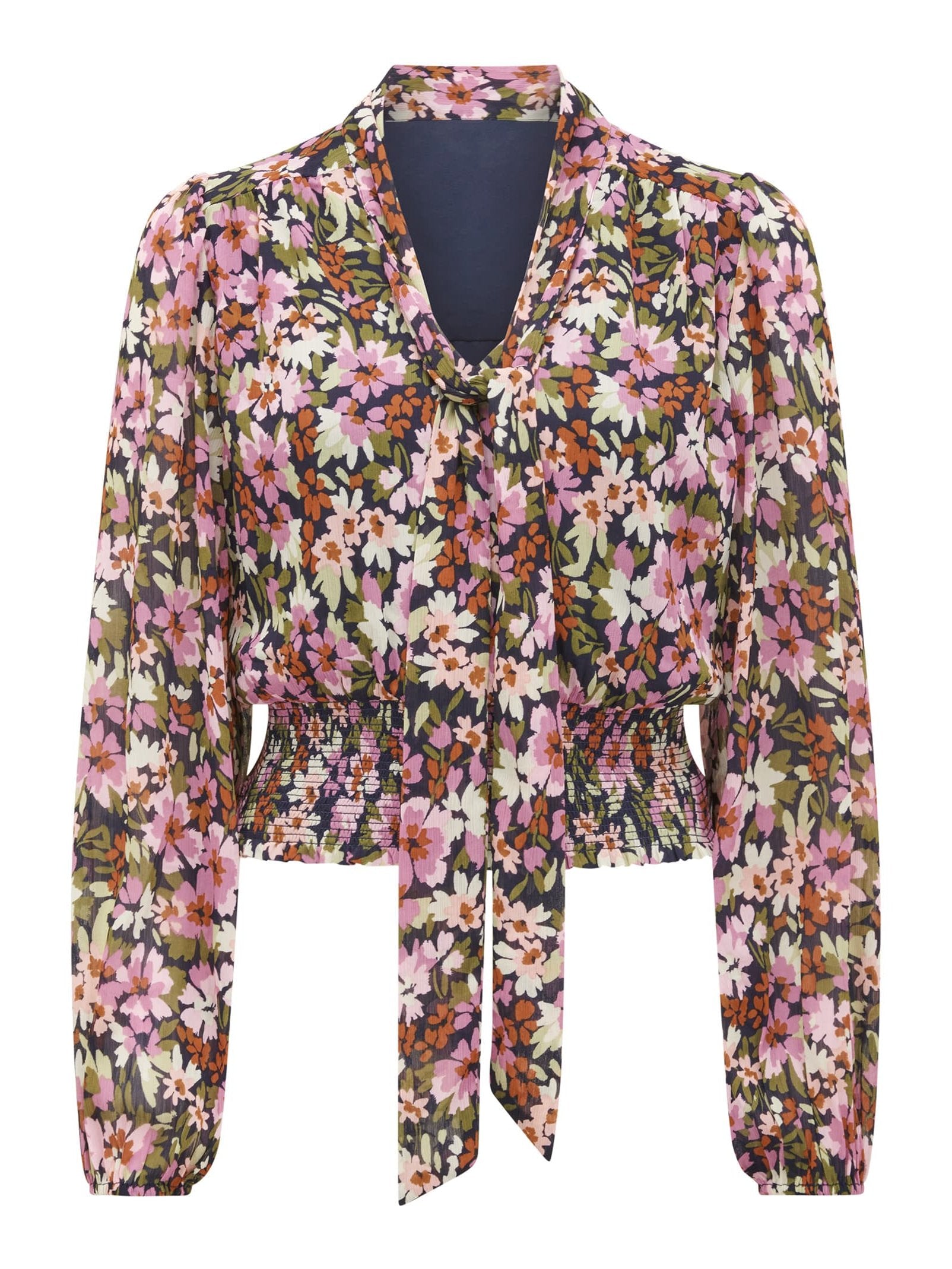  Gloria Shirred Printed Blouse