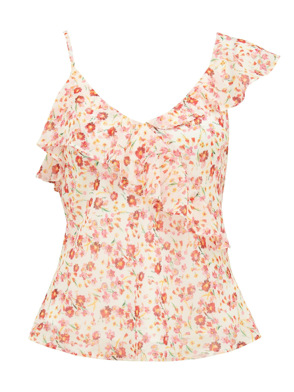 Natalya Asymmetric Ruffle Cami Top