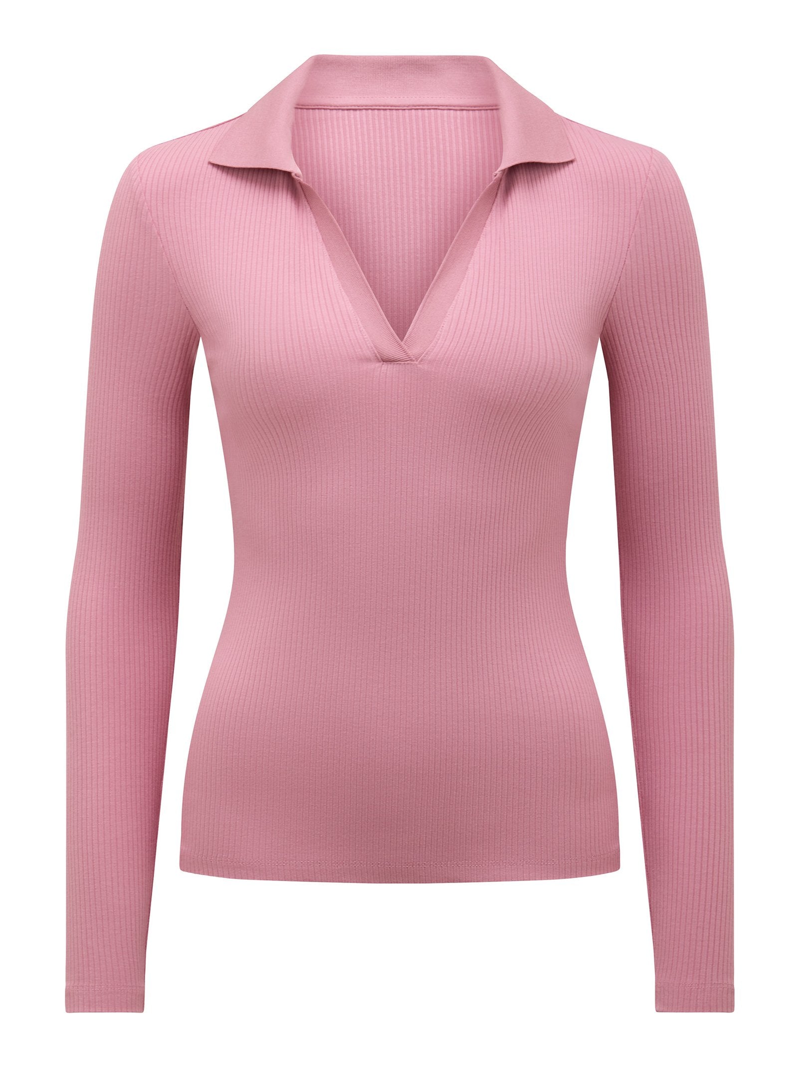  Paris V-Neck Polo Long Sleeve Top