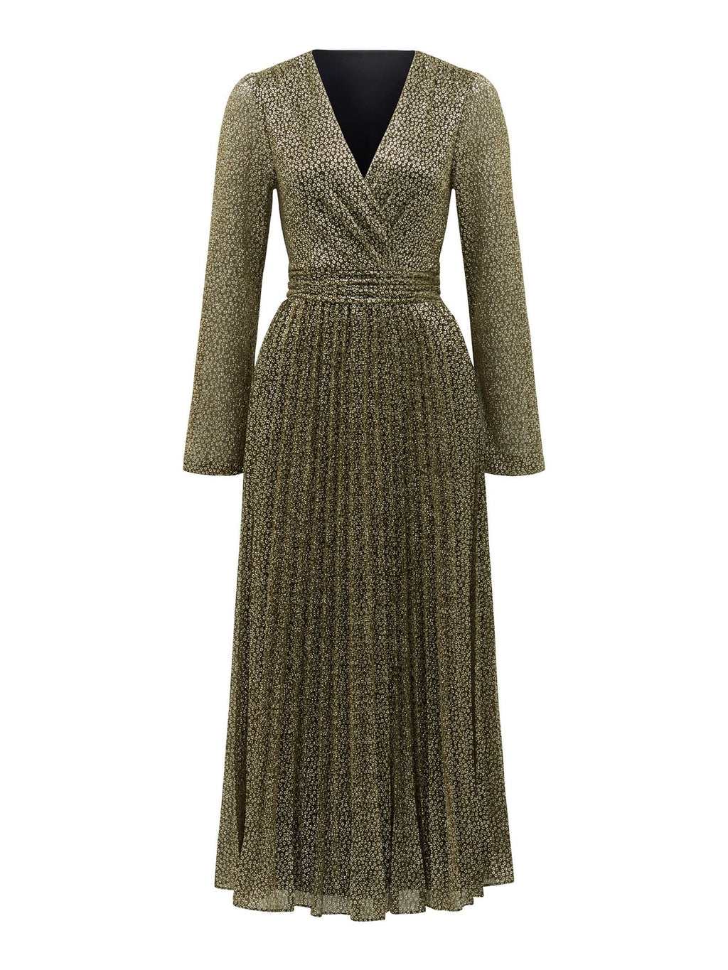 Dylan Long Sleeve Plisse Midi Dress