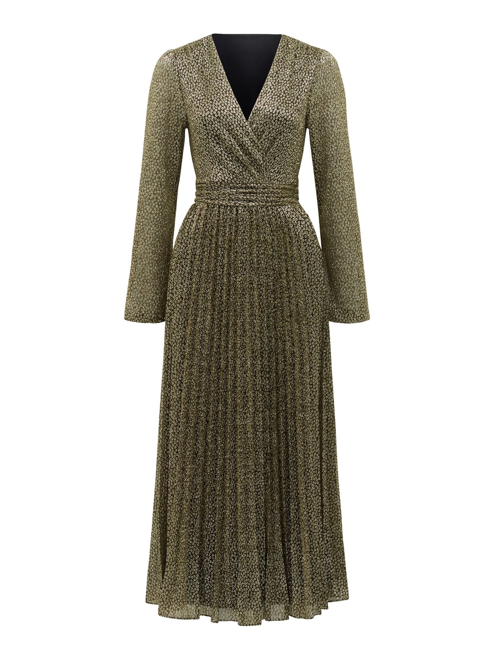 Dylan Long Sleeve Plisse Midi Dress