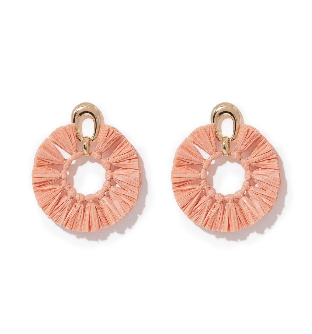 Charli Metal & Raffia Hoop Earring