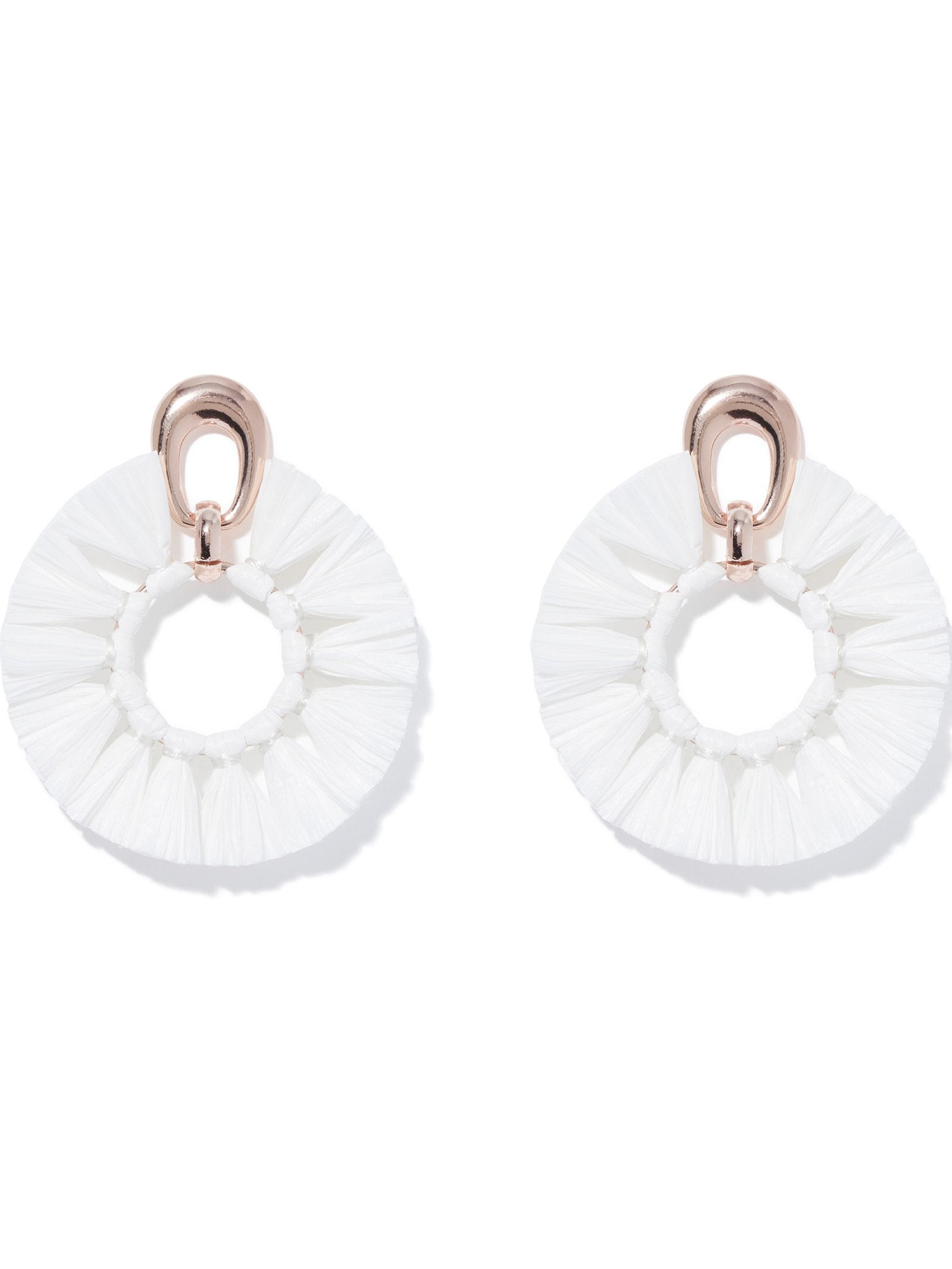 Charli Metal & Raffia Hoop Earring