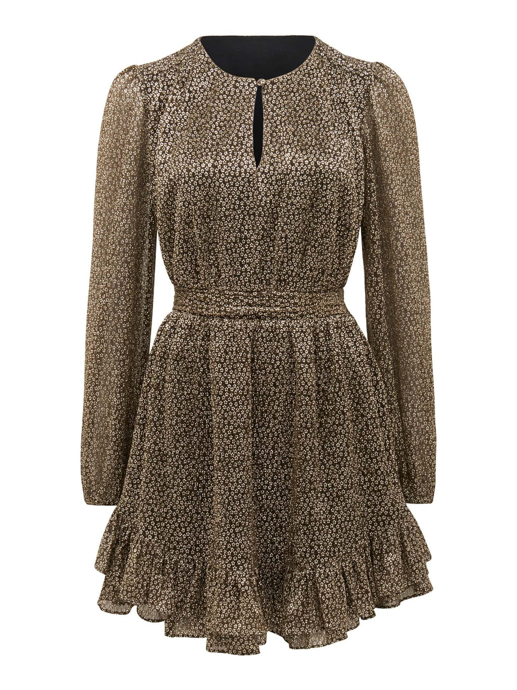 Goldie Long Sleeve Plisse Mini Dress