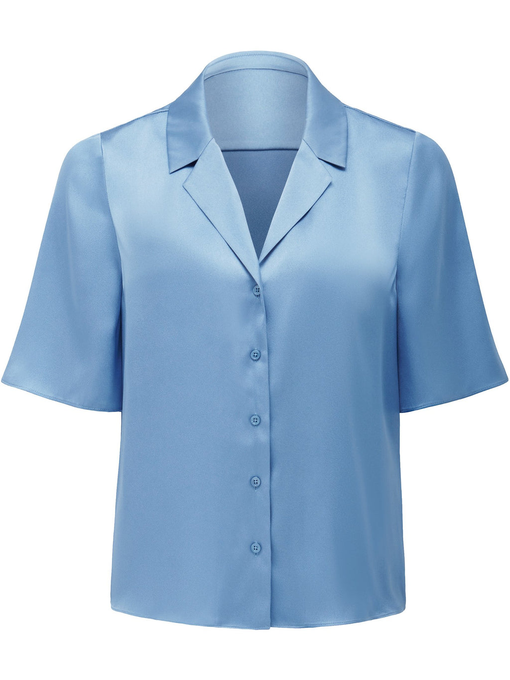  Mercedes Short Sleeve Satin Shirt