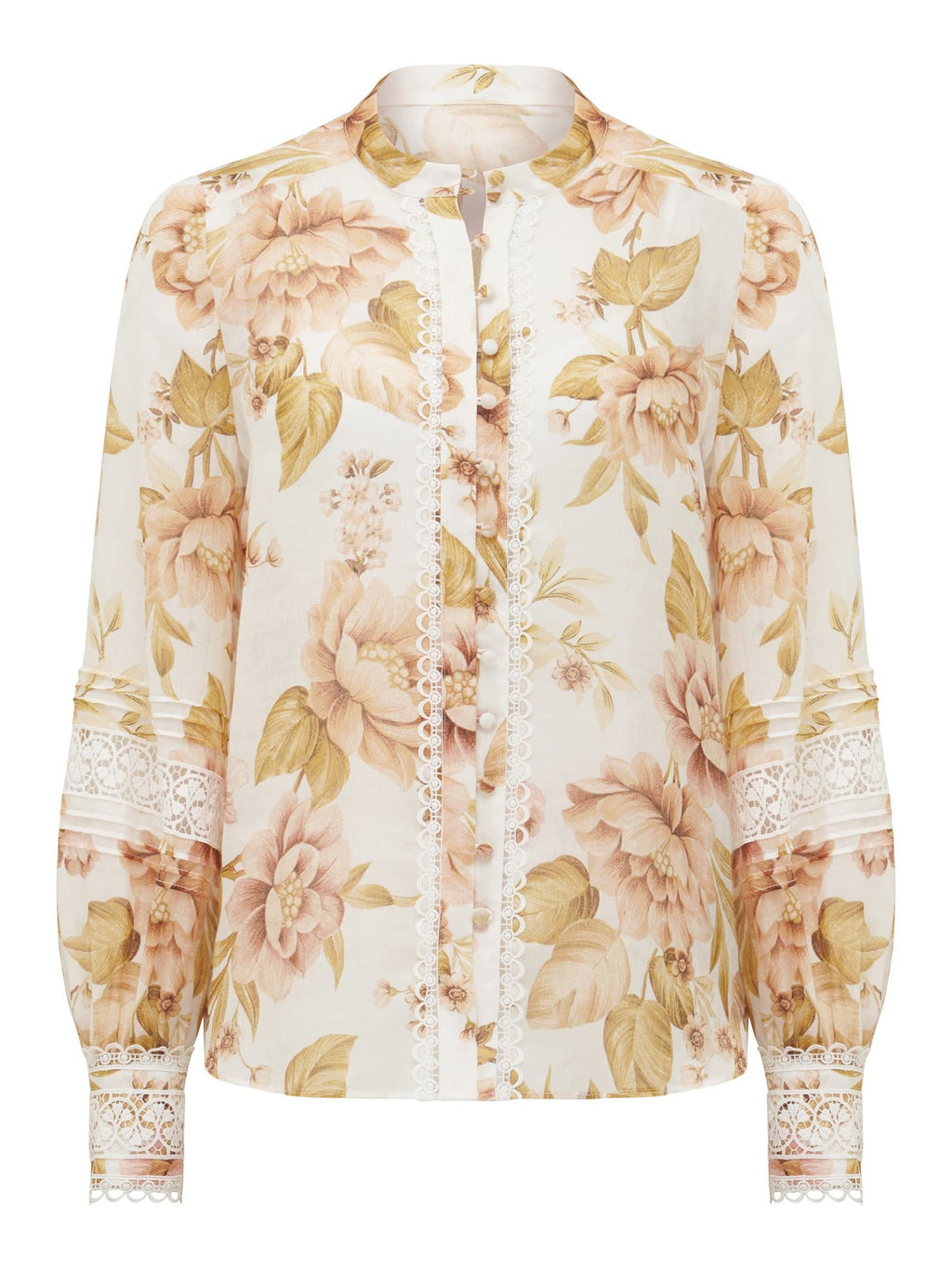  Sloane Trim Spliced Print Blouse