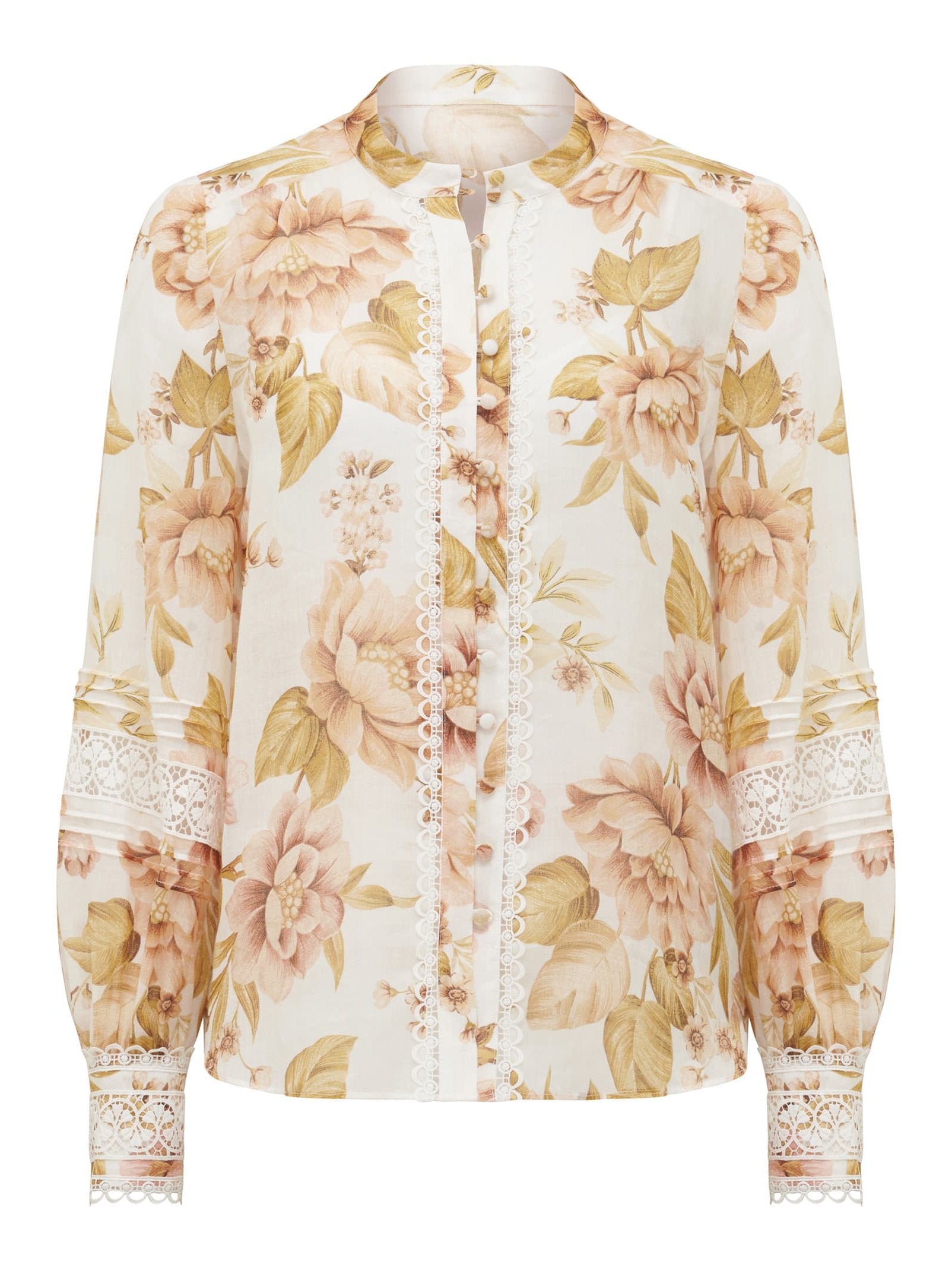  Sloane Trim Spliced Print Blouse