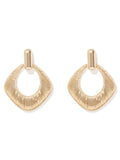 Teddy Textured Sq Drop Earring