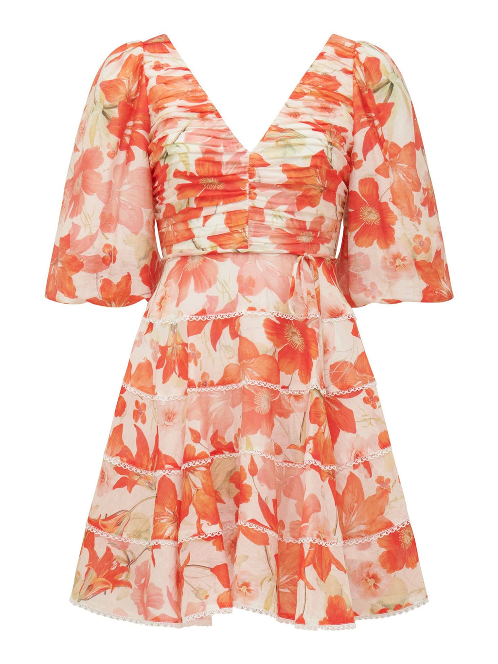  Cindy Tiered Floral Skater Dress