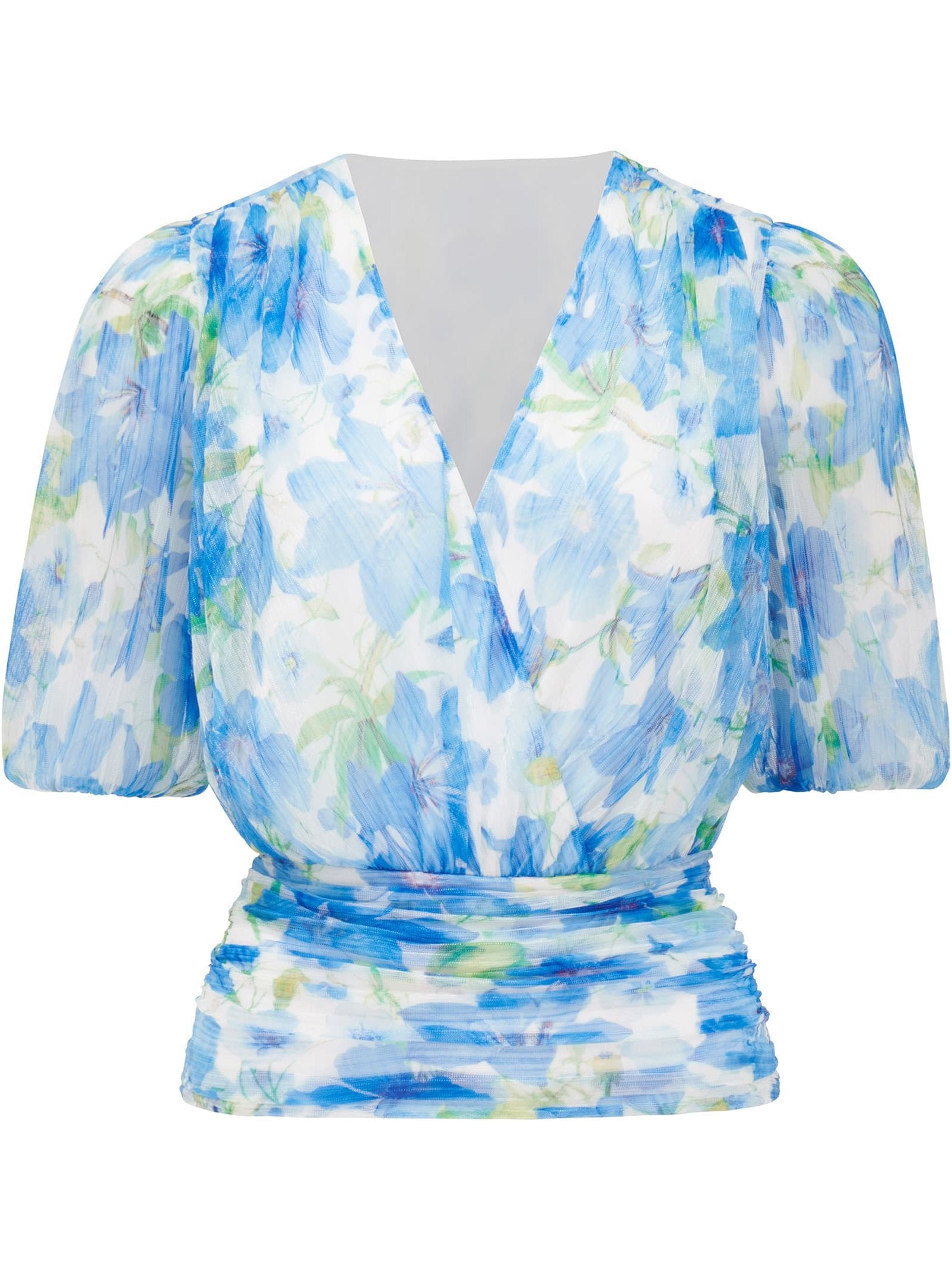  Wendall Wrap Front Plisse Top