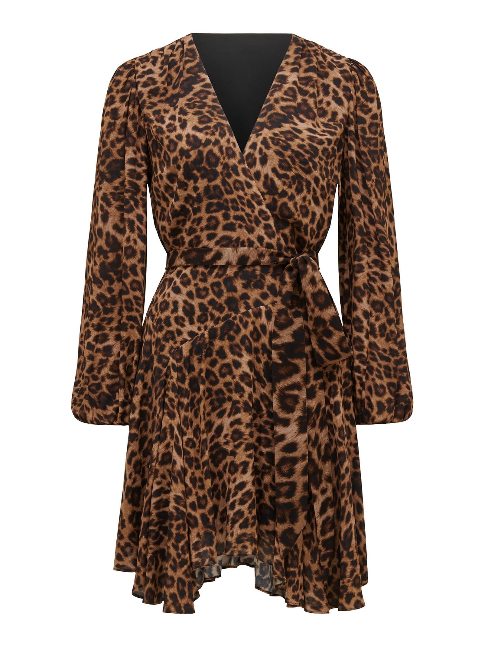  Amila Belted Godet Mini Dress