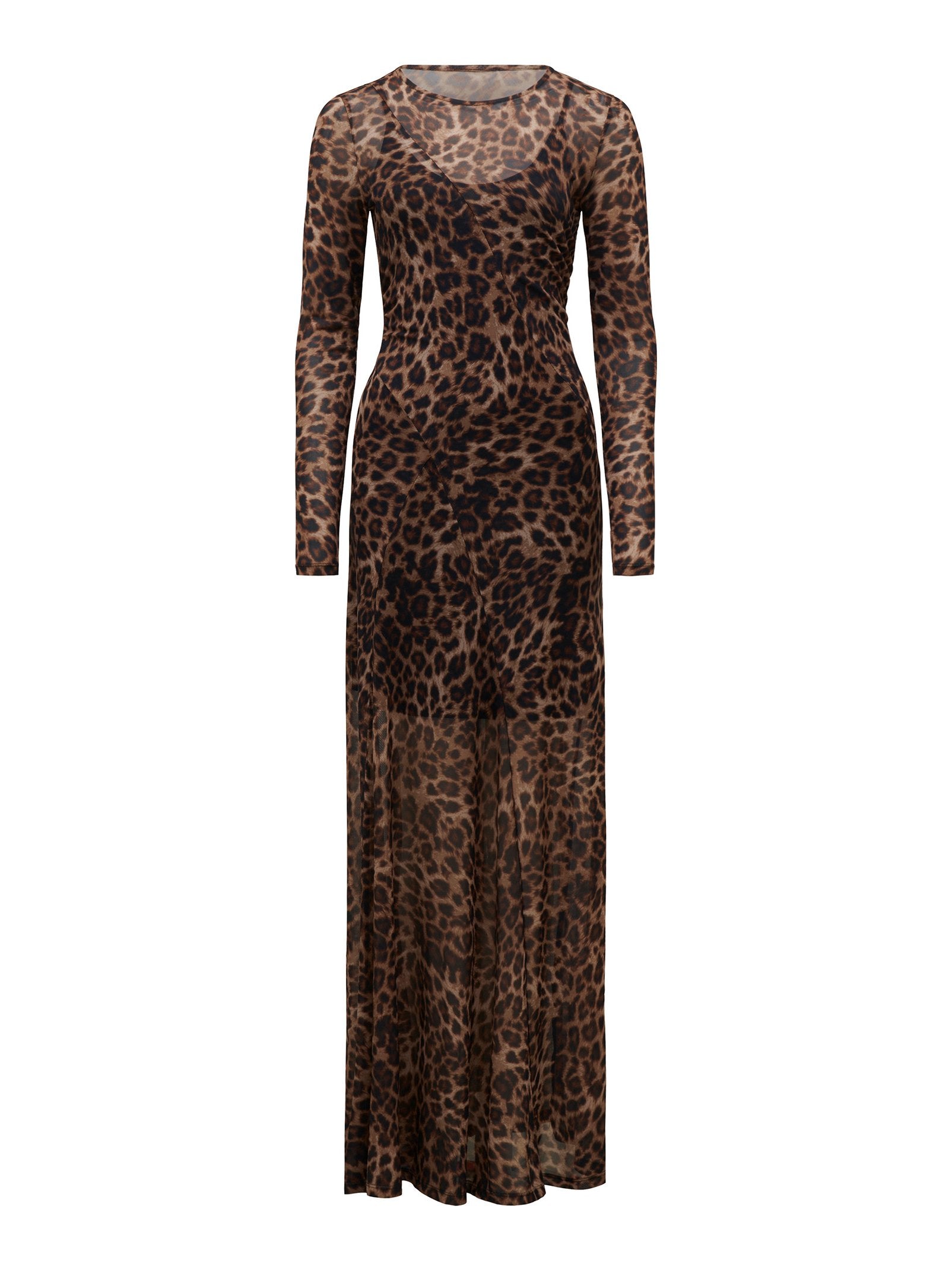  Libby Mesh Spliced Midi Dress