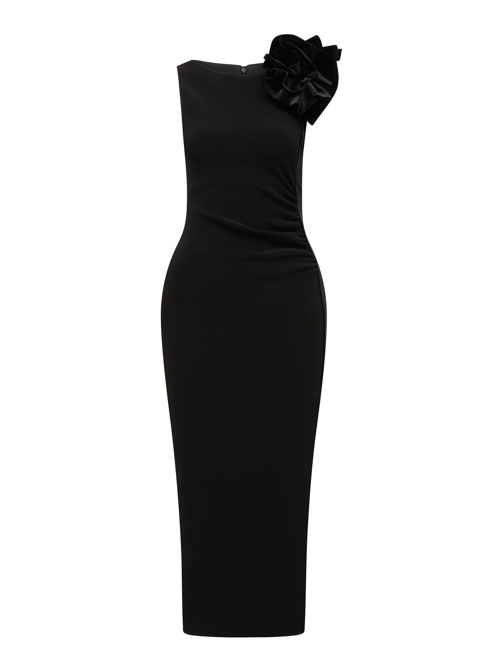  Amity Spliced Rosette Midi Dress
