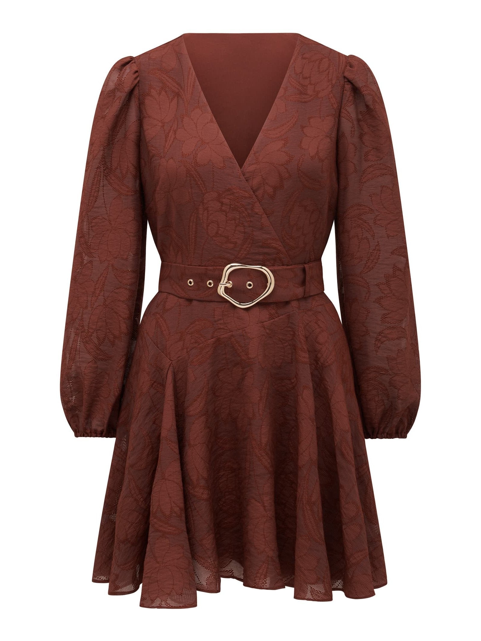  Amila Petite Belted Godet Mini Dress