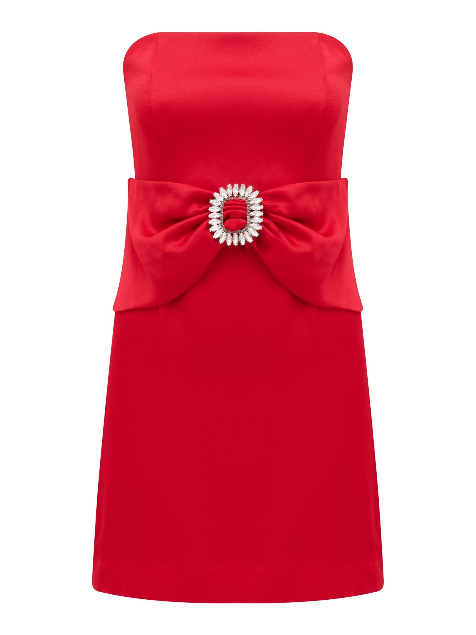  Sanji Satin Strapless Mini Dress