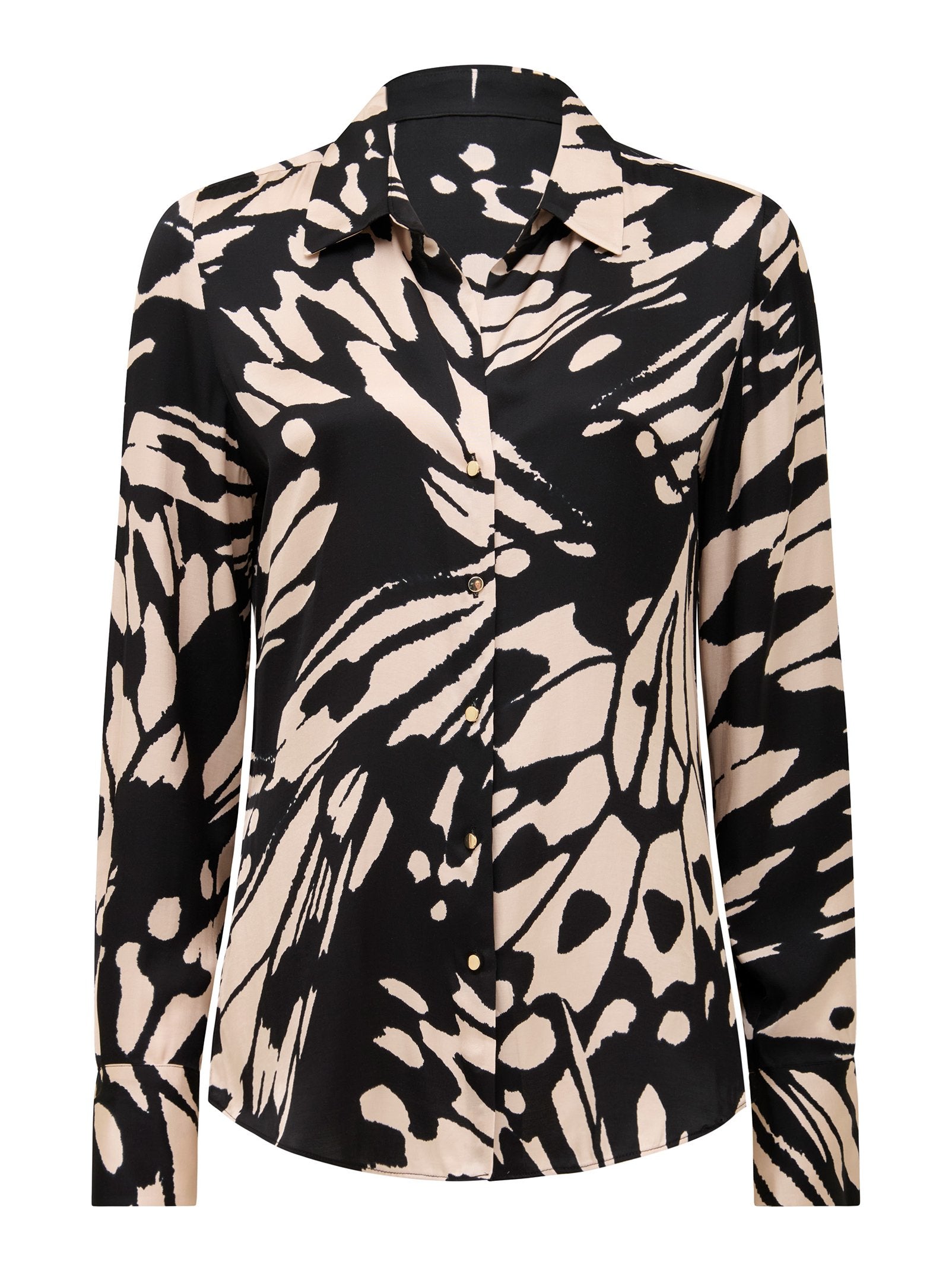  Harvey Notched Neck Satin Shirt