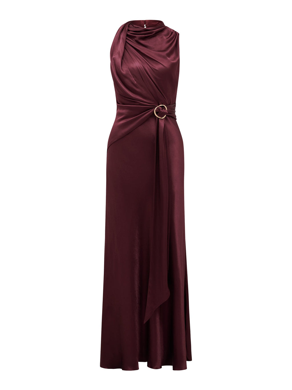  Cassie Satin Draped Midi Dress