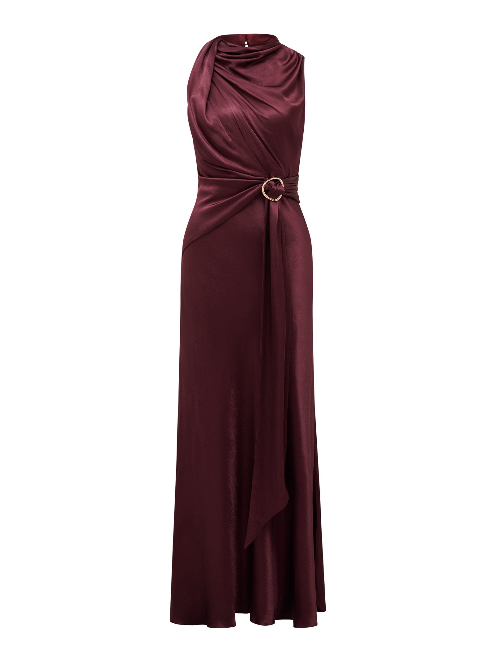  Cassie Satin Draped Midi Dress