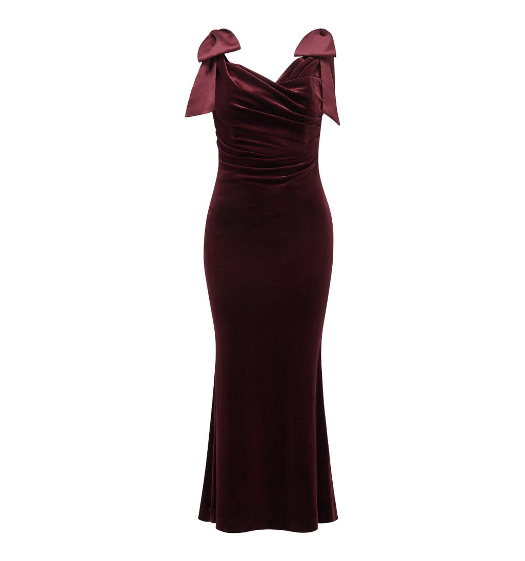 Ada Petite Off Shoulder Bow Gown