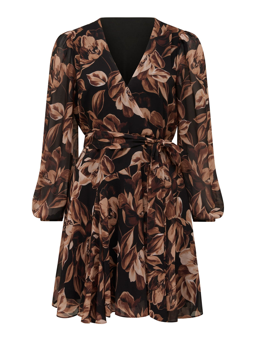  Amila Petite Belted Godet Mini Dress