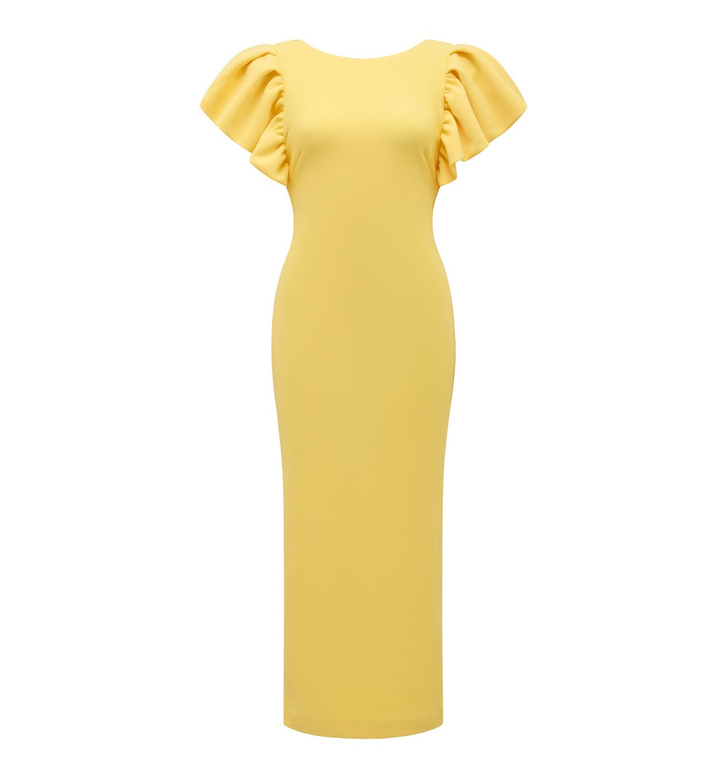 Liz Frill Sleeve Bodycon Maxi Dress