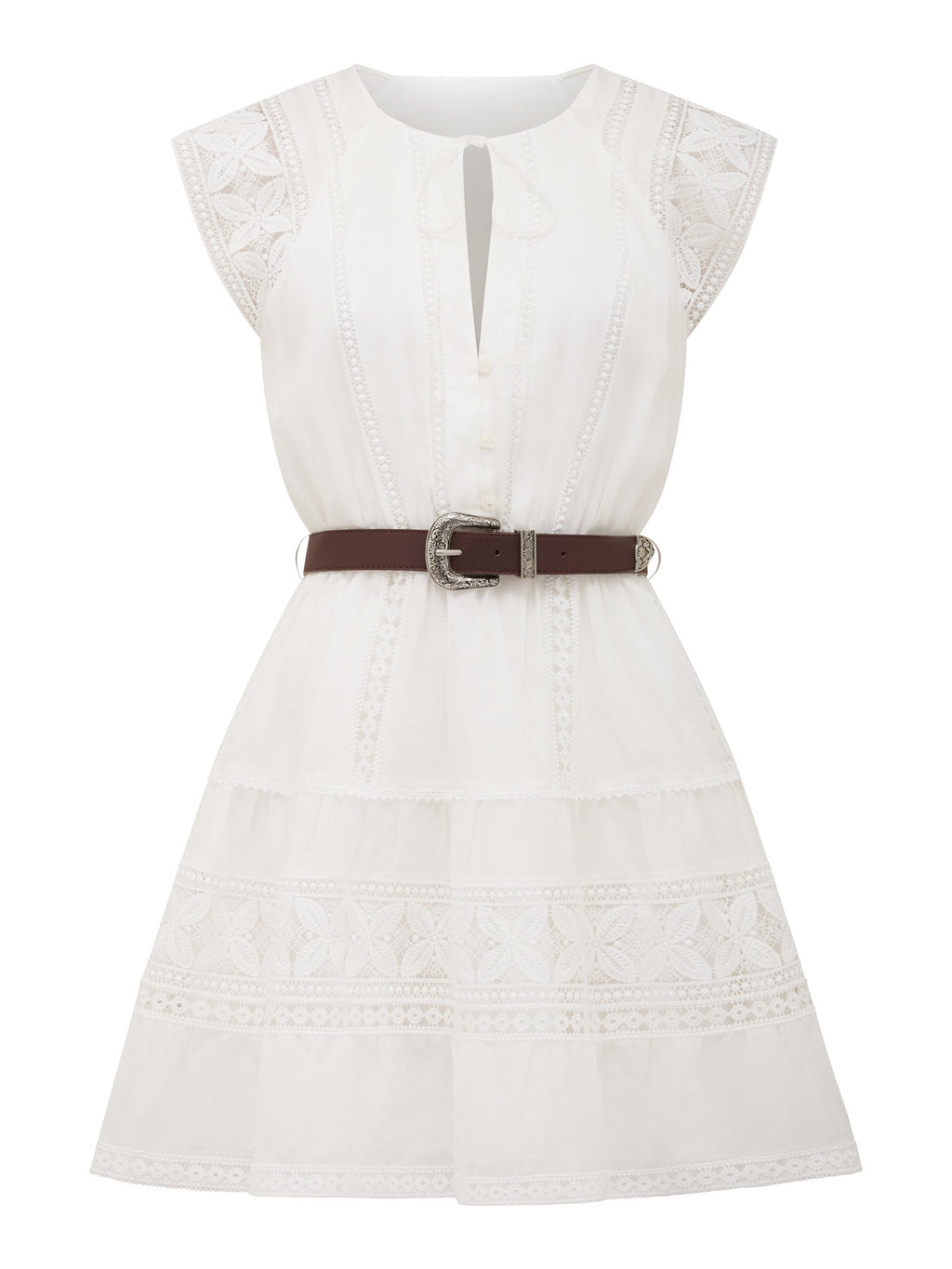 Sarah Belted Trim Mini Dress