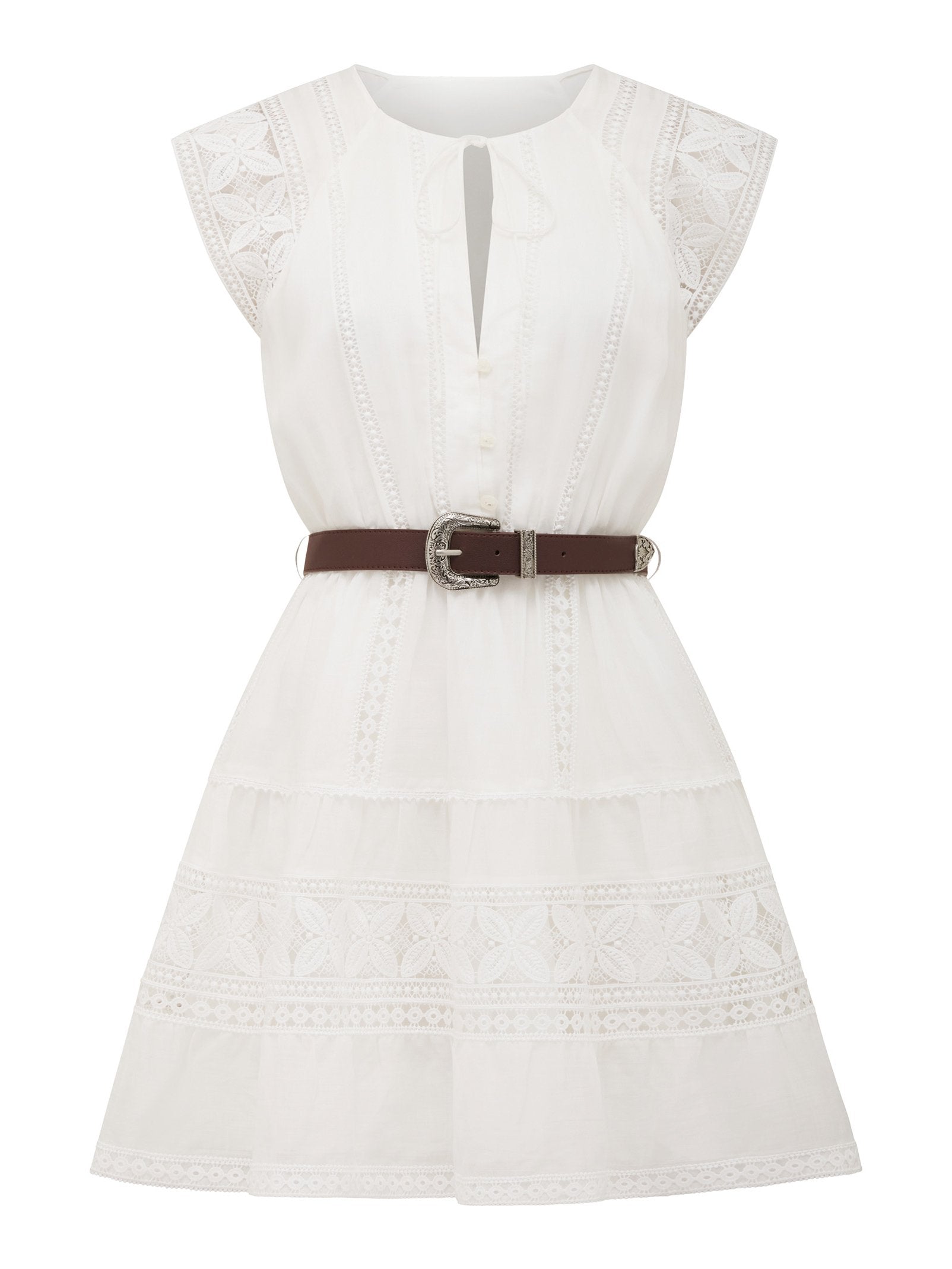 Sarah Belted Trim Mini Dress