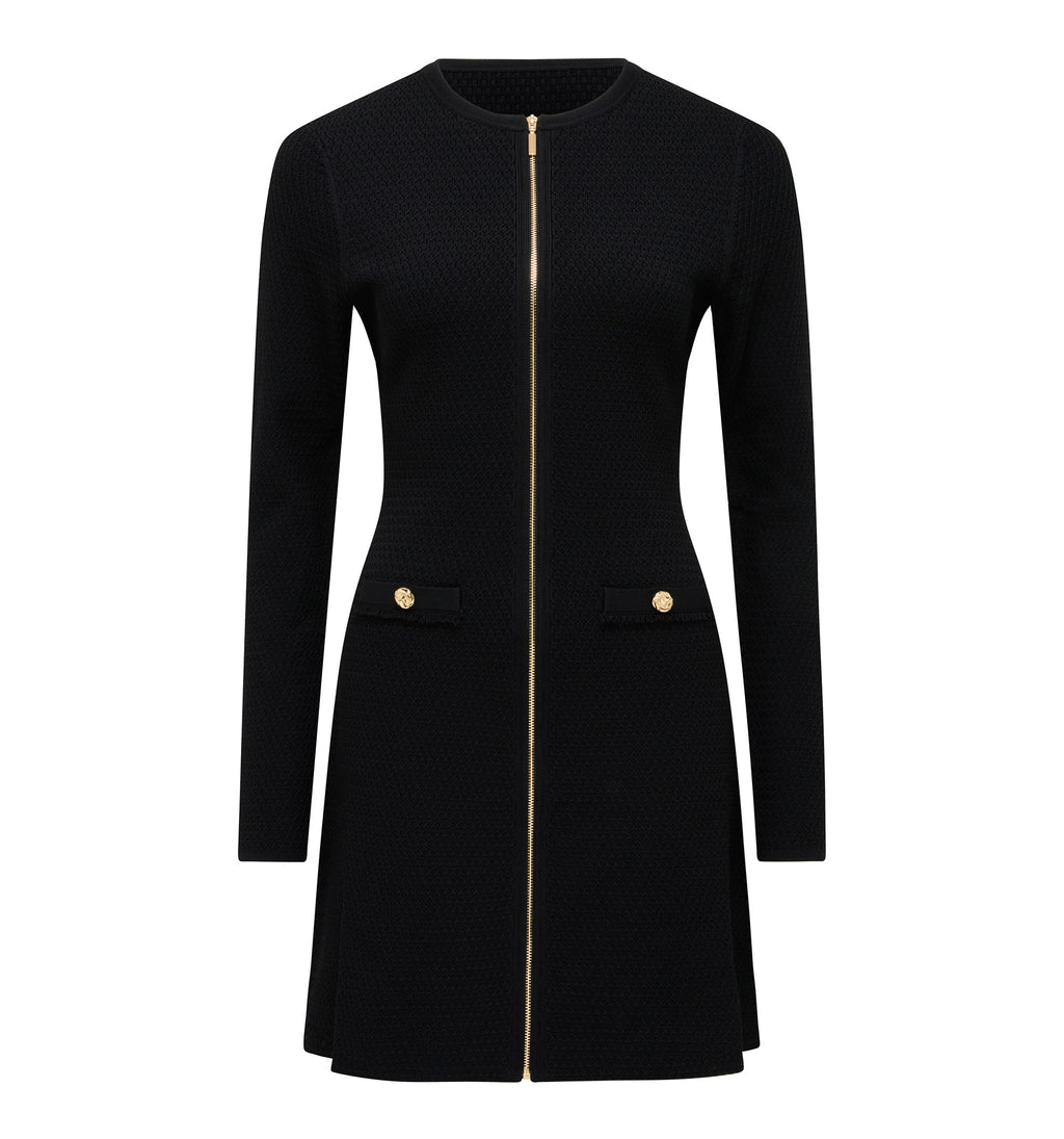 Dani L/S Zip Detail Mini Dress