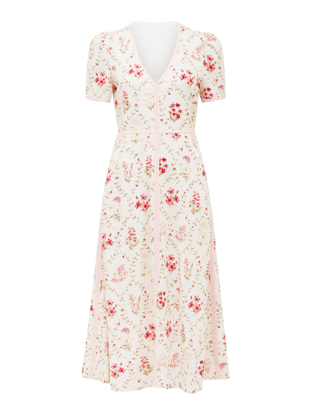 Sabrina Printed Linen Midi Dress