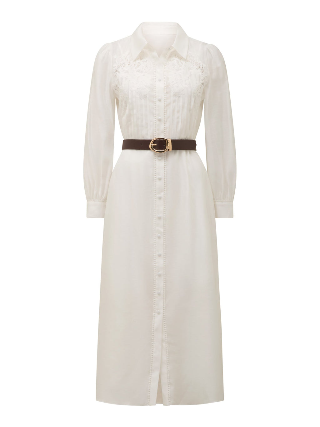 Janice Petite Embroidery Belted Maxi Dress