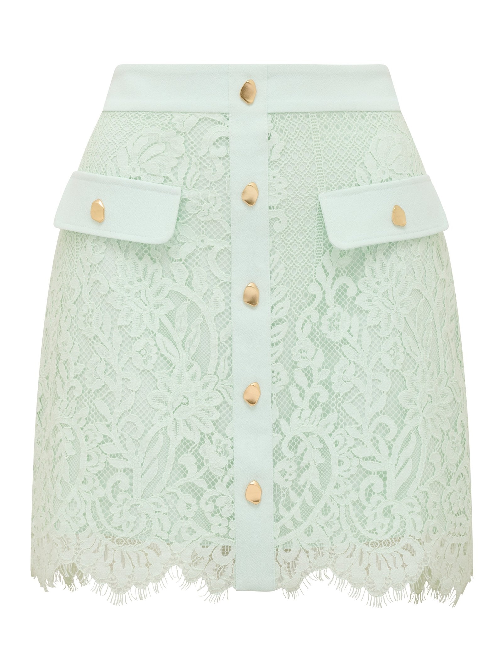  Lola Button Lace Mini Skirt